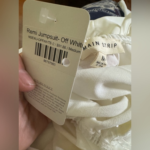 NWT Main Strip Off White Pantsuit Jumpsuit size Medium - Picture 6 of 8